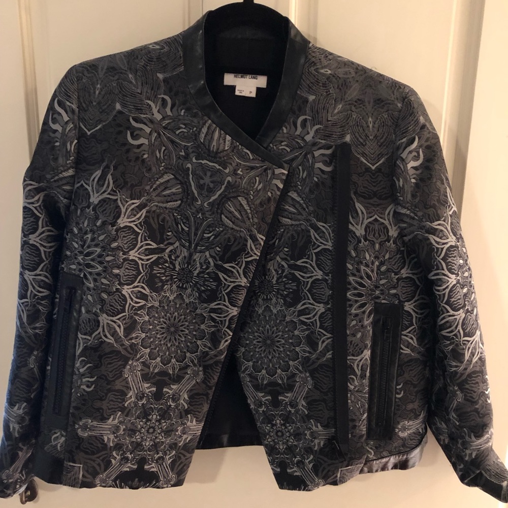 Helmut Lang cropped jacket with leather detail